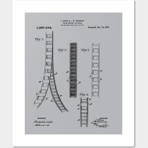 Movie Film Editor Gift Filmstrip Patent Print 1918 Wall Art by MadebyDesign